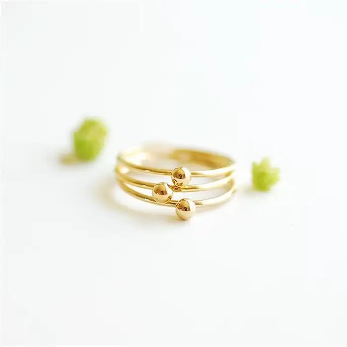 Bagues empilables en or 14K pour femmes, bijoux minimalistes classiques à offrir pour mariage et occasions spéciales