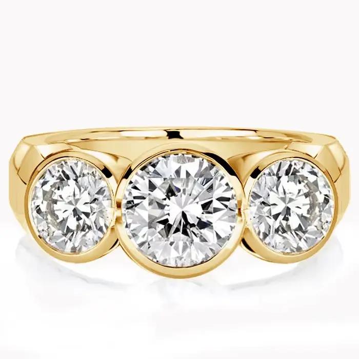Ehhai – bague ronde en Moissanite pour femmes