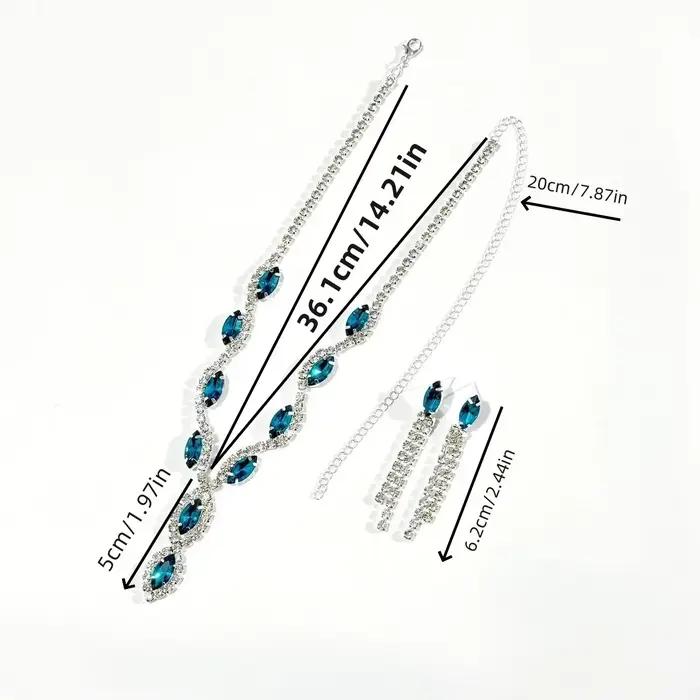 Ensemble de bijoux de mariage en forme de larme coloré avec boucles d'oreilles à pampilles pour femmes occassions spéciales