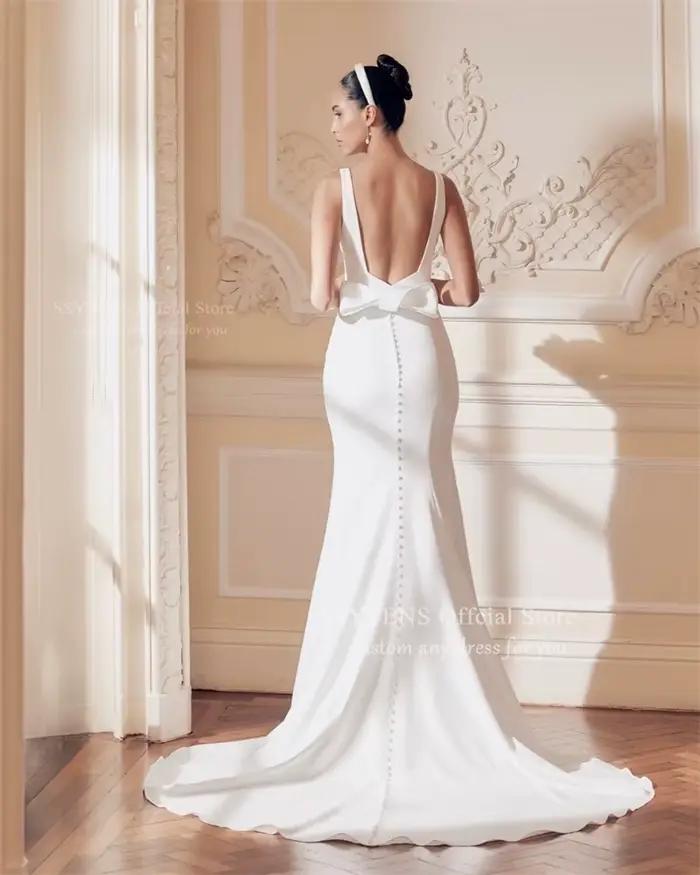 Robe de mariée musulmane SSYTENS sur mesure ivoire sirène moderne à offrir pour femme cérémonie de Nikkah mariage traditions