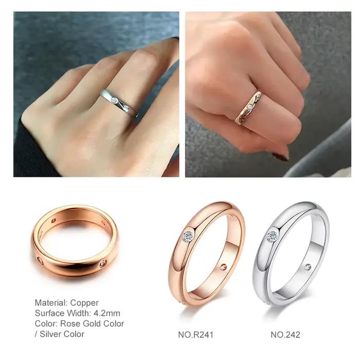 Bague en zircone cubique plaquée or 14K à la mode pour femmes, alliance de mariage romantique et élégante pour occasions spéciales et demandes en mariage