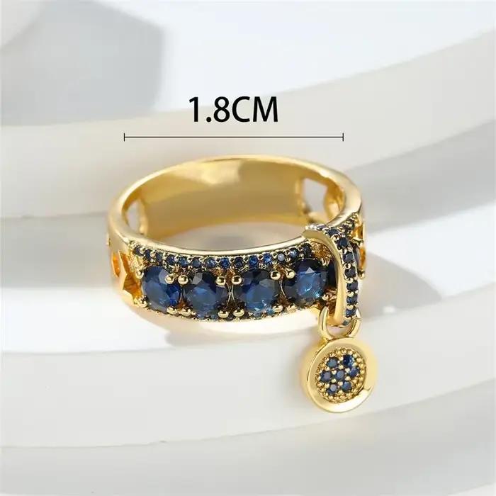 Bague en pierre bleu royal vintage pour femme