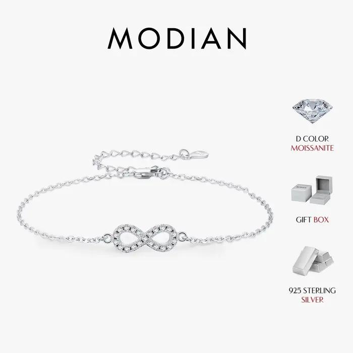 MODIAN D couleur Moissanite laboratoire créé diamant Bracelet 925 en argent Sterling romantique exquis infini amour pour les femmes bijoux