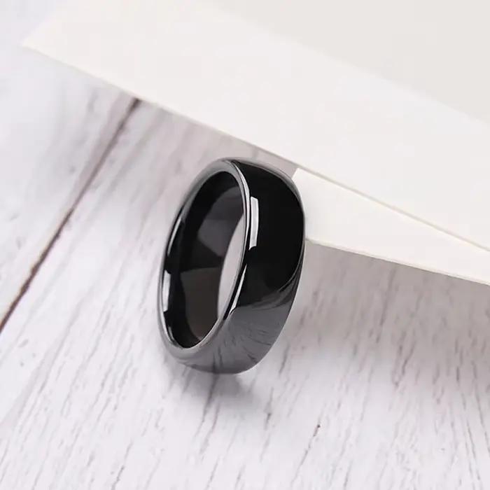 Bagues en céramique Tigrade blanches et noires minimalistes pour hommes et femmes, alliances de mariage, bagues de fiançailles et d'anniversaire occasions spéciales