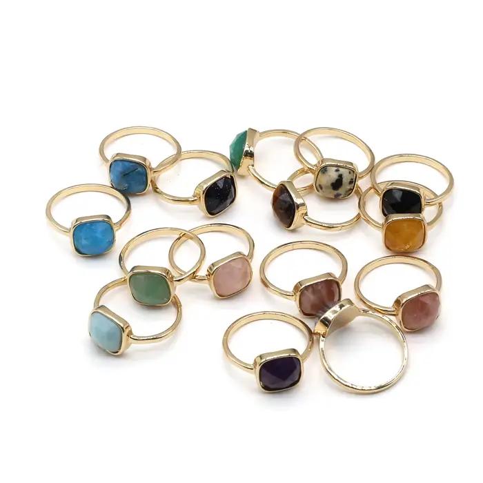 Bague en pierre naturelle et cristal pour femmes