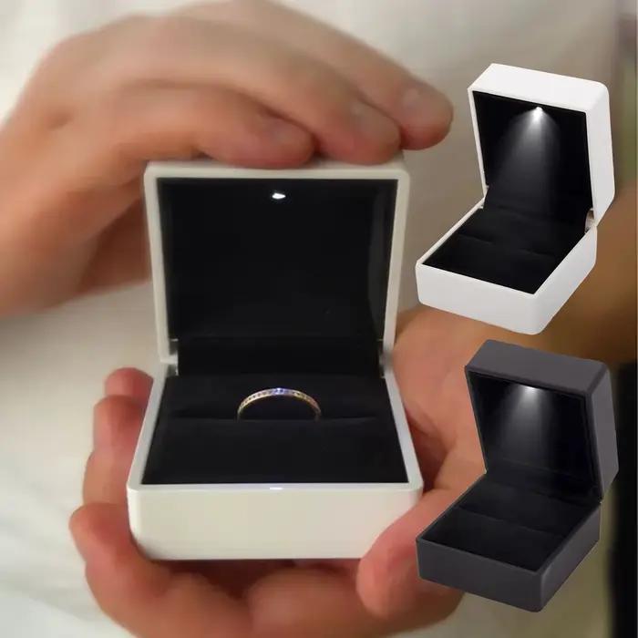 Boîte à bijoux LED, boîte à bagues avec lumière LED