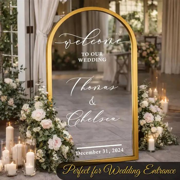 Autocollant vinyle de bienvenue pour mariage