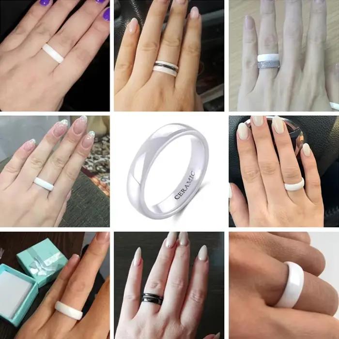 Bagues en céramique Tigrade blanches et noires minimalistes pour hommes et femmes, alliances de mariage, bagues de fiançailles et d'anniversaire occasions spéciales