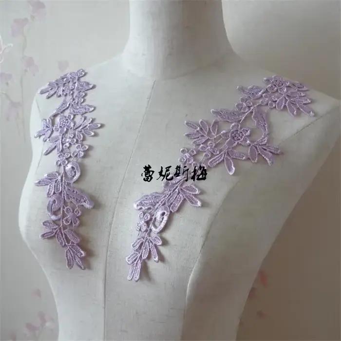3 paires/6 pièces 27 couleurs disponibles nouveauté or dentelle Applique fleur couture garnitures dé