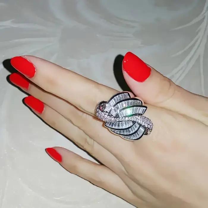 Bague vintage en or blanc 14 carats avec diamant de laboratoire, pour femme et homme, idéale pour le