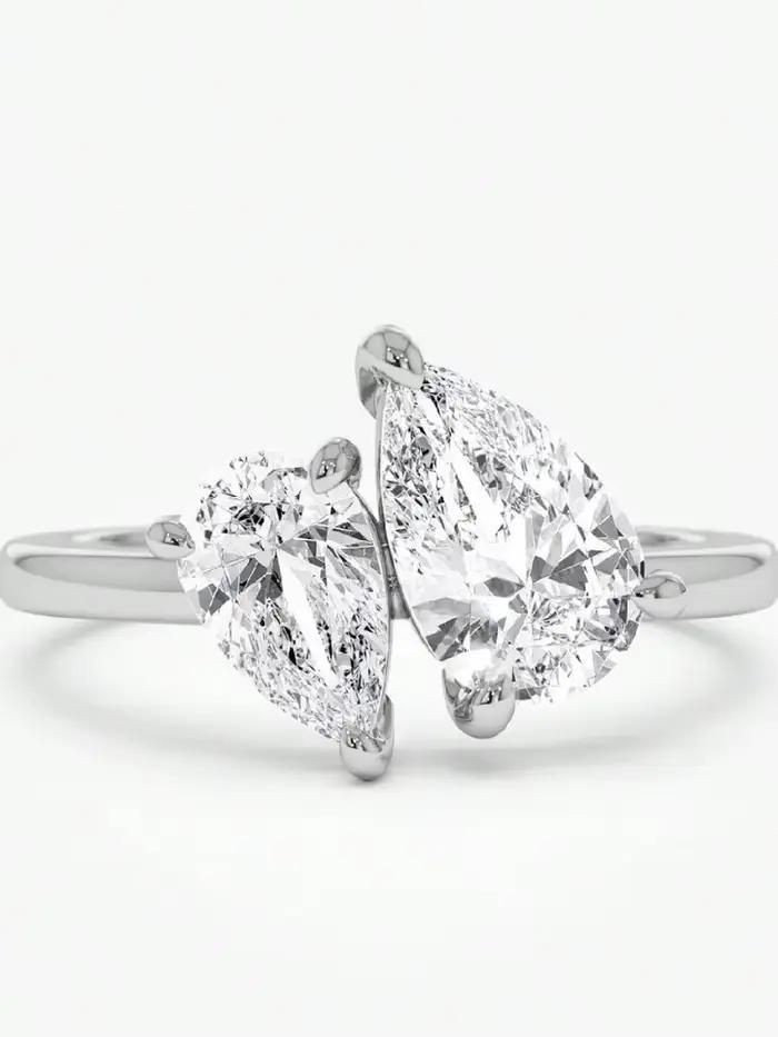 Bague en argent Sterling 925 pour femmes, classique, simple, en Zircon, goutte d'eau, fiançailles, m