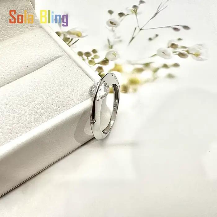 Sola-Bling 100% Pass diamant testeur Moissanite bague 925 bagues en argent Sterling pour les femmes