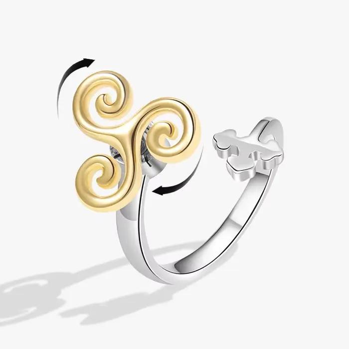 Bague de fiançailles en diamant pour femmes, moulin à vent rotatif, soulagement de l'anxiété, anneau