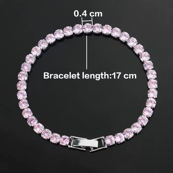 Bracelet de Tennis en Zircon Micro-incrusté de 4mm pour femmes, nouveaux hommes, accessoires de bijo