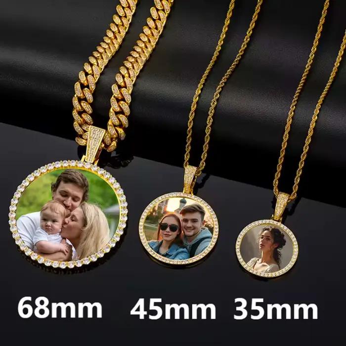 Collier avec pendentif photo personnalisé en forme de cercle, bijoux personnalisés pour hommes et fe