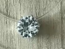 Collier en Zircon éblouissant, 5 couleurs, ligne de pêche transparente Invisible, pendentif Simple,