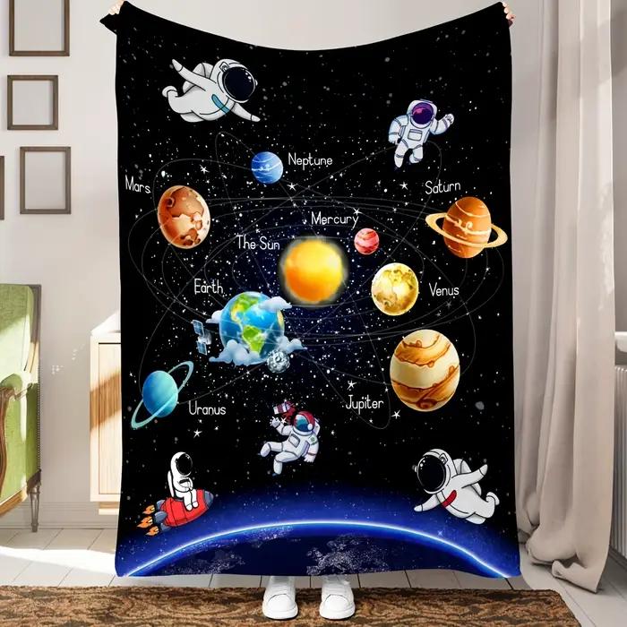 Couverture à imprimé AstronsomPlanet, couverture chaude et confortable en glouton pour canapé, lit,