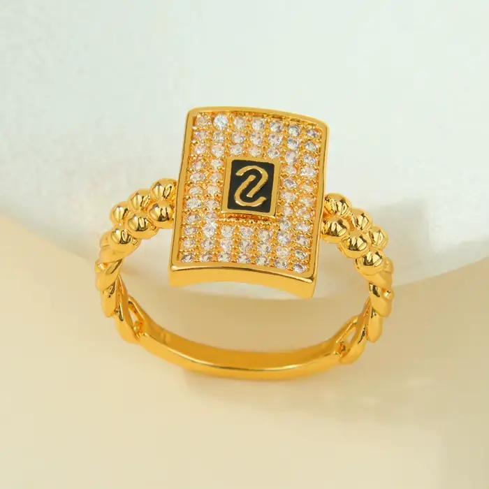 Bagues Hip Hop italiennes en zircone plaquées or 21 carats, style punk arabe, bijoux vintage pour fe