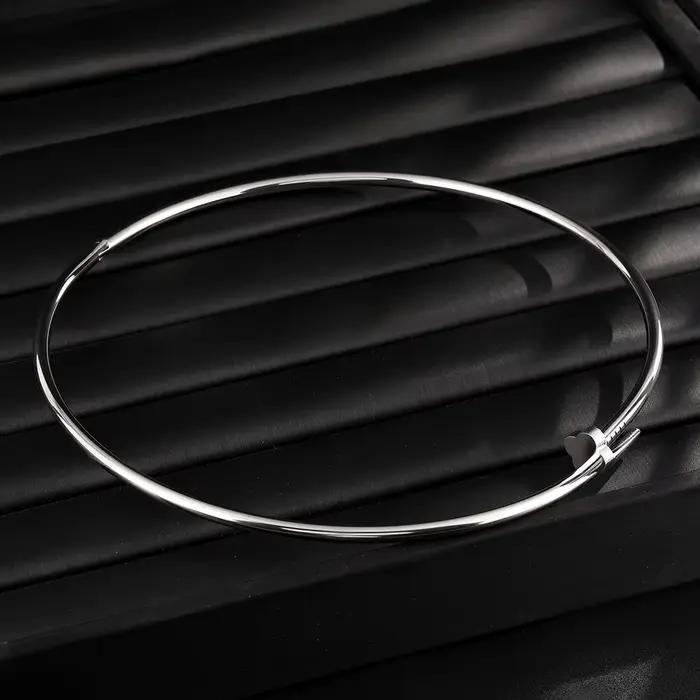 Collier ras du cou vintage en métal, chaîne lisse, bijoux gothiques pour femmes en couleur or/argent
