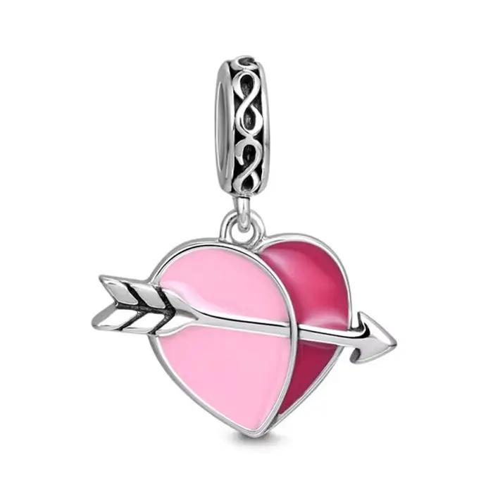 Pendentif Perle en Argent 925, Motifs Fleurs, Gâteau, Éléphant, Idéal pour Bracelets Originaux, Acce