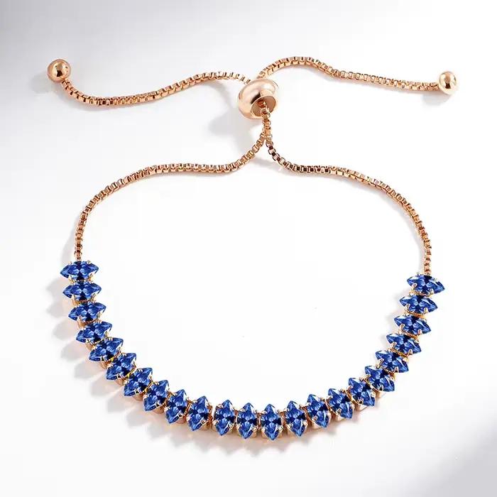 Bijoux de style hip-hop - Bracelet tennis en cristal - Zircon coloré AAA - Bracelet en argent S925 p