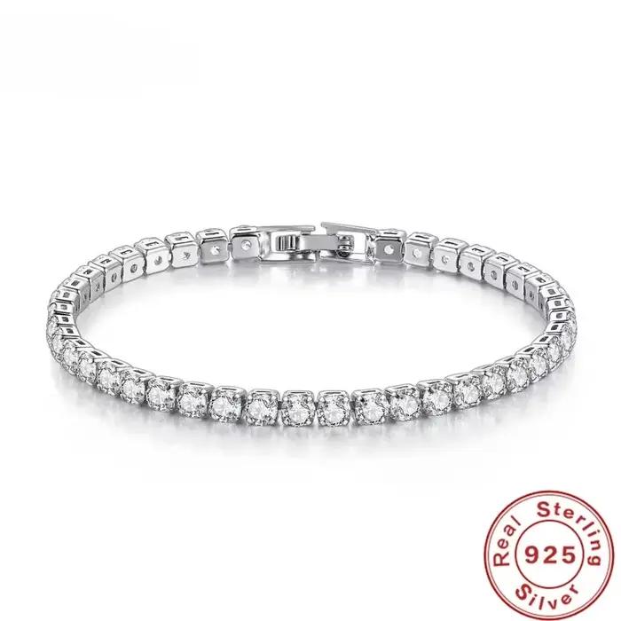 Bracelets en argent Sterling S925 pour femmes, couleurs, zircone, mode Simple, bijoux de fiançailles