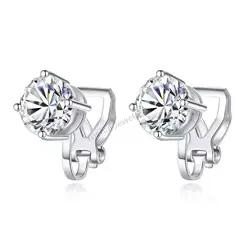 Bijoux fins VVS d couleur glacée 925 en argent Sterling diamant hommes Moissanite Clip sur boucles d