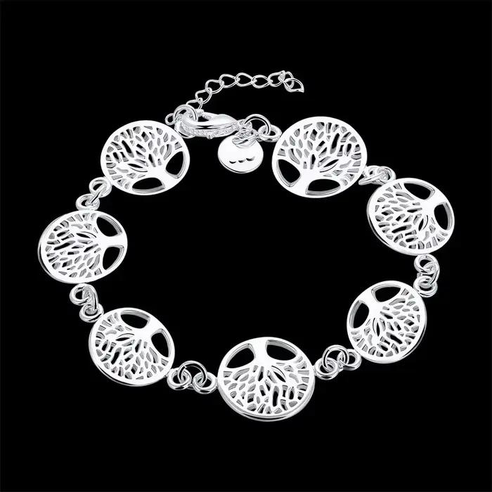Nouveau Bracelet en argent Sterling 925 arbre de vie Bracelet pour femmes bijoux de fiançailles cade