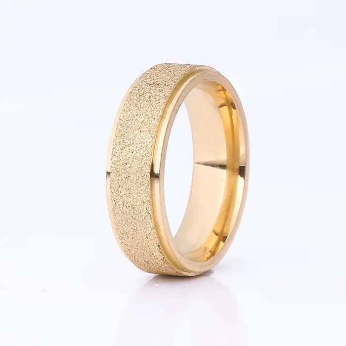 Bague givrée exquise pour hommes et femmes, bague de Couple, couleur or Rose argent, bagues de fianç