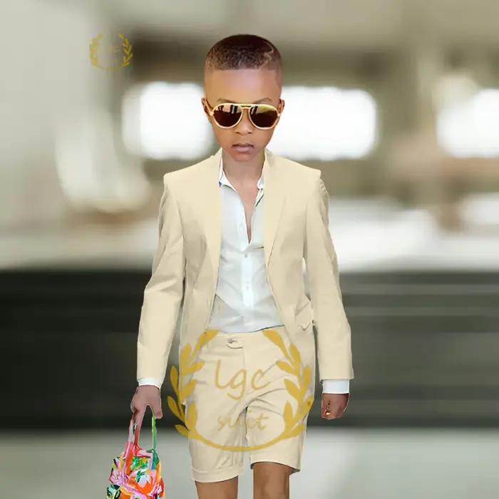 Costume 2 pièces pour garçons, Blazer à revers et short, tenue pour fête de mariage, Cocktail, anniv