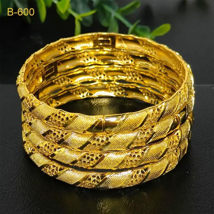 Bracelets de Dubaï 24K pour femmes, éthiopien, africain, mode, document en or, mariée saoudienne, br