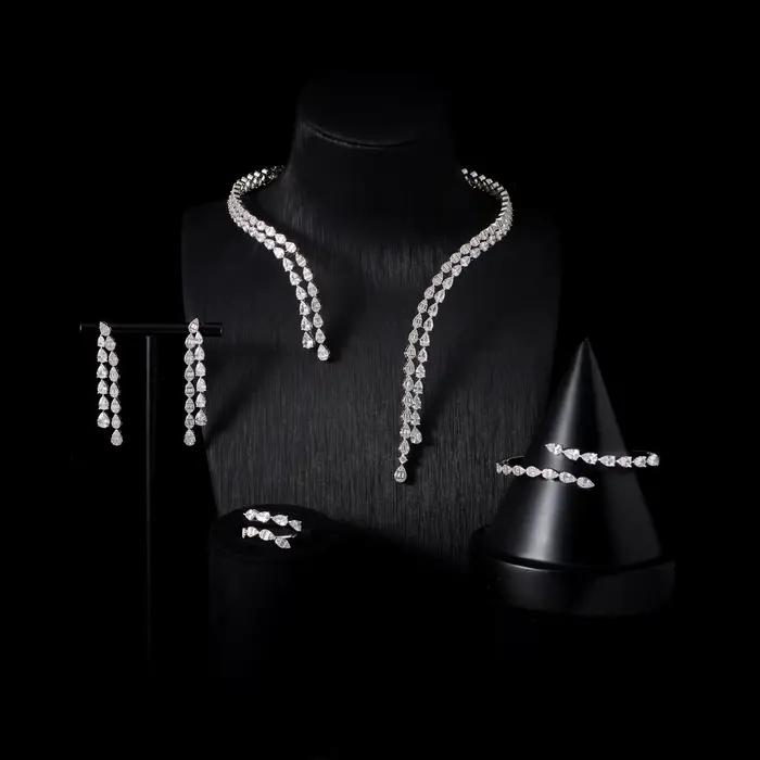 IN JEWELIFE – ensemble de colliers et manchettes de mariée pour femmes, ensemble de bijoux ras du co