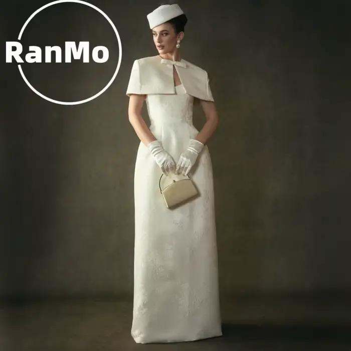 Robes de mariée jacquard sirène Ranmo Modern 2026 avec veste, 2 pièces, broderie vintage, robe de ma