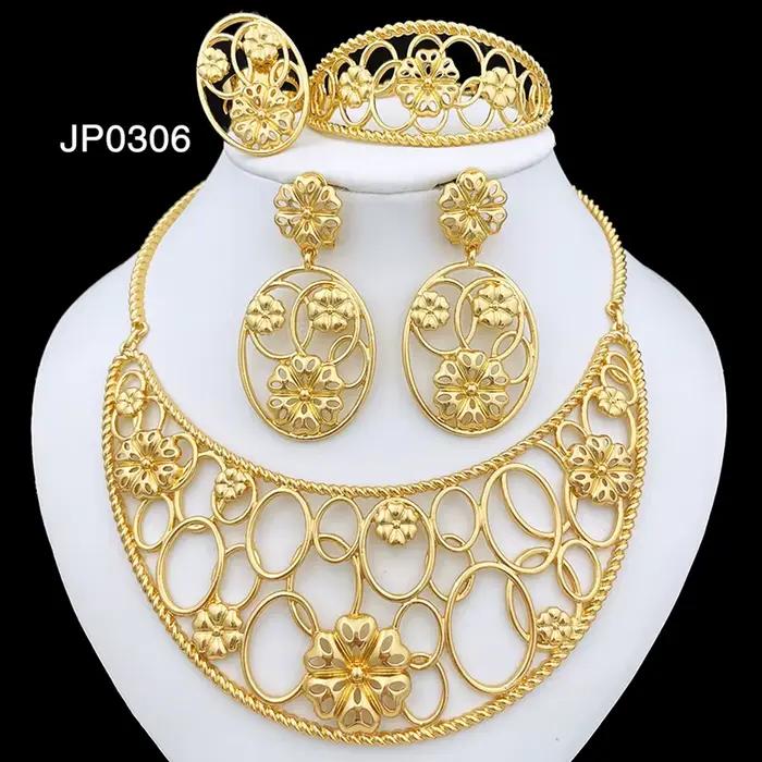 Ensembles de bijoux plaqués or pour femmes, collier conçu pour les belles femmes nobles, fête de mar