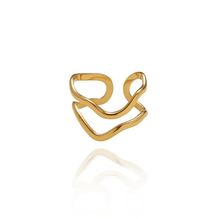 Amaiyllis minimaliste large ligne géométrique en forme de V irrégulière anneau ouvert Niche Double c