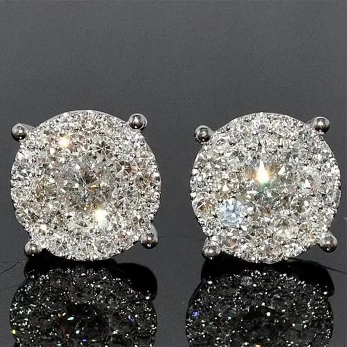 Boucles d'oreilles à tige en argent regardé 925, design simple, accessoires de mode de fiançailles d