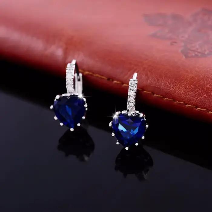 Boucle d'Oreille Romantique en Argent Sterling 925 pour Femme, Bijou en Forme de Cœur, de Clip, avec