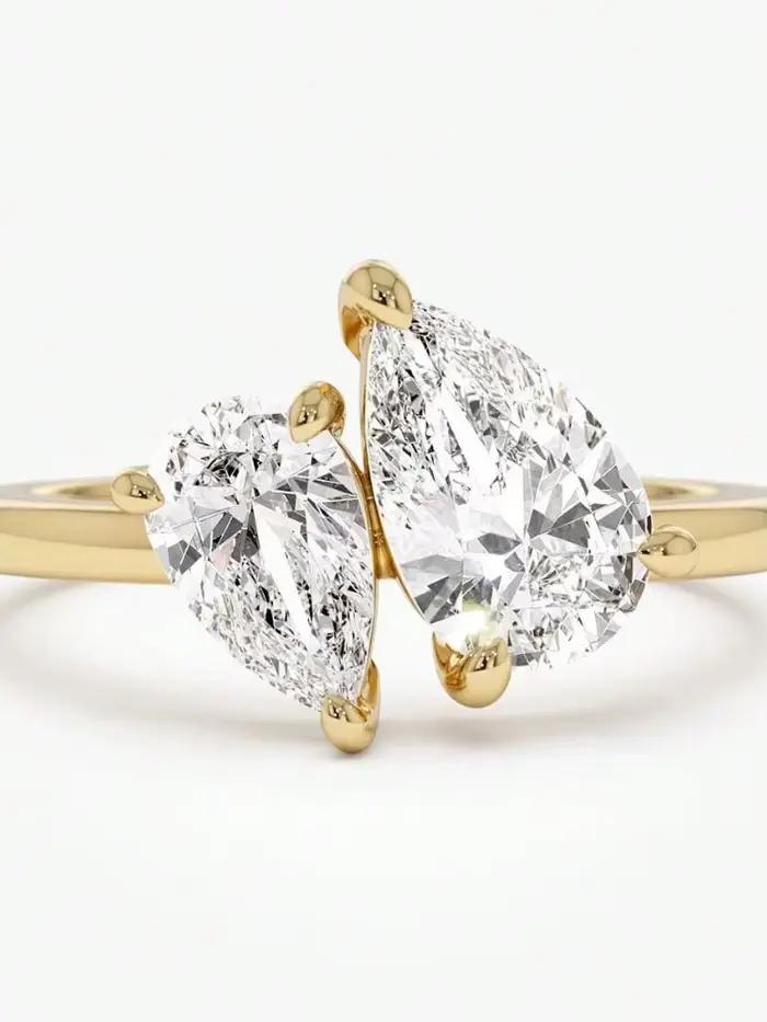 Bague en argent Sterling 925 pour femmes, classique, simple, en Zircon, goutte d'eau, fiançailles, m