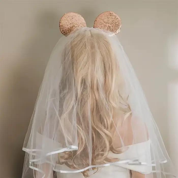 Voile de diadème couronne pour la mariée, accessoires photo, cadeau de décoration, fête d'enterrement de vie de jeune fille, douche de patients, mariage, voyage, week-end Bach