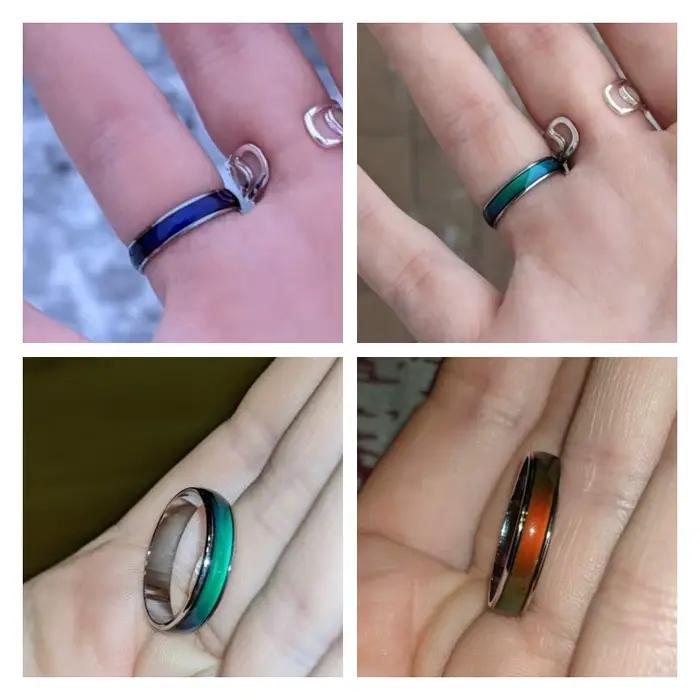 Bague acier inoxydable humeur changeante bijou couple mariage partie soirée élégante pour homme femme