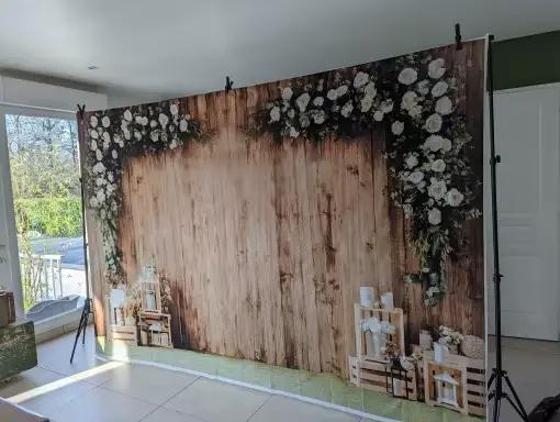Scène de mariage décoration de fête Photocall douche nuptiale toile de fond fleurs mur Floral bébé anniversaire