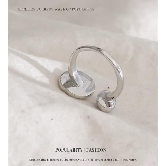 Bague réglable en acier inoxydable NiNice avec zircone et pierre turquoise, bijou de doigt élégant et moderne pour femmes, cadeau occasionnel spécial