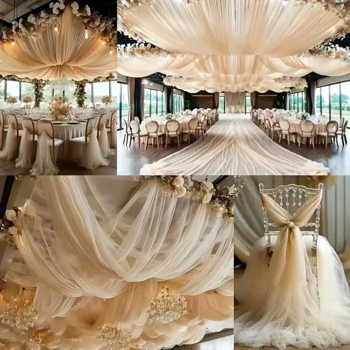Tissu en Tulle pour décorations de mariage et de noël