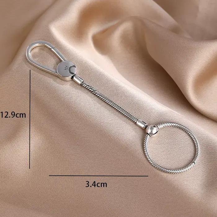 Nouveau porte-clés tressé en cuir plaqué argent 2026, idéal pour bijoux originaux et pendentifs DIY, cadeaux pour femmes