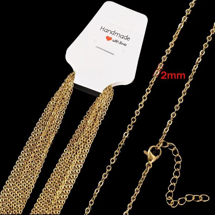 Collier chaîne à maillons en acier inoxydable doré