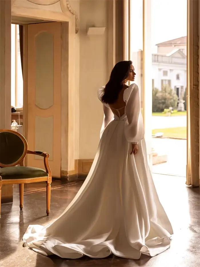 Robe de mariée trapèze en Satin