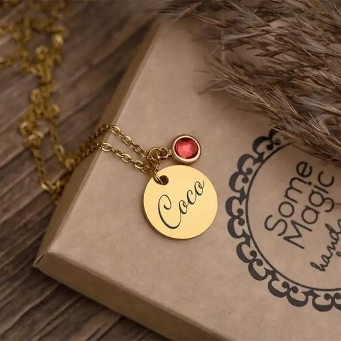 Collier personnalisé avec pierre de naissance pour demoiselles d'honneur