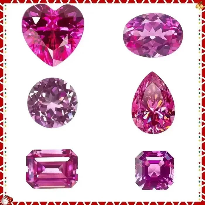 Saphir rose de laboratoire pour la fabrication de bijoux DIY : Bagues, colliers, boucles d'oreilles – Matériaux principaux avec certificat GRA – Idéal pour le quotidien
