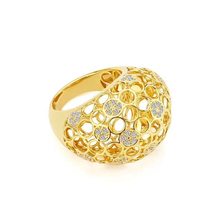 IVOG – bague ajourée au Design luxueux pour femmes, bague en zircone cubique, bijoux à la mode, magasin phare officiel