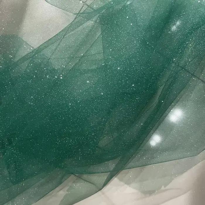 Voile de mariage en Tulle argenté pressé à paillettes scintillantes de 1.5 mètres de large, matériel de décoration de mariage